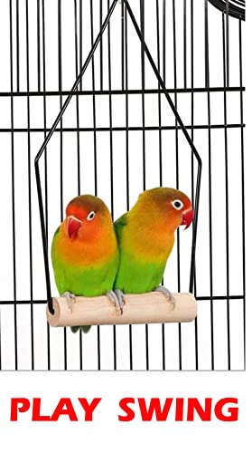 Round Bird Cage For Small Size Birds Flight, Cockatiel Lovebird Finches Canary Parakeet Aviary Budgie (13' D X 25' H, Black)