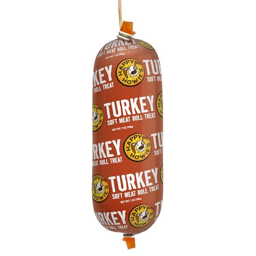 Happy Howies Soft Meat Roll Treat - Soft Dog Food Rolls, High Protein, Natural Ingredients, for All Dogs, Made in USA - Turkey,