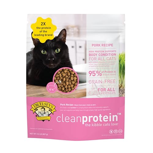 Dr. Elsey's Cleanprotein Pork Cat Kibble - 2 lb. Bag, High-Protein Formula for Healthy Cats