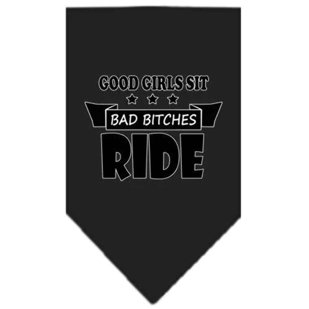 Mirage Pet Product Bitches Ride Screen Print Bandana Emerald Green Large