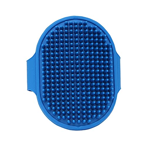 Dog Trust Dog Grooming Brush, Pet Shampoo Bath Brush Soothing Massage Rubber Comb With Adjustable Ring Handle For Long Short Hai