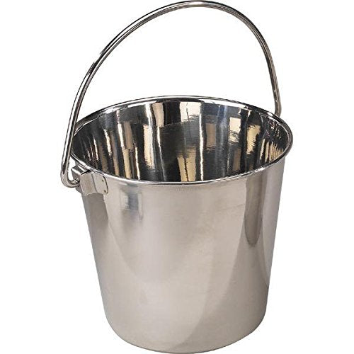 Pro Select Heavy Duty Stainless Steel Handled Snag Free Design Dog & Animal Feeding Pails(64 Oz)
