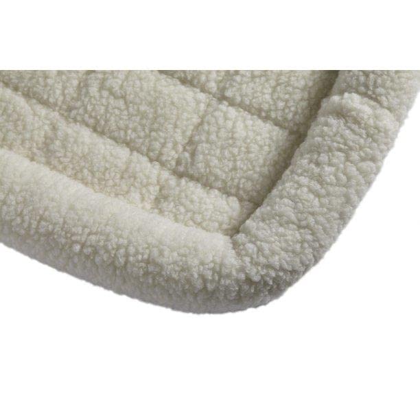 MidWest Homes for Pets 48-Inch White Fleece Bolster Dog Bed - Comfortable & Easy to Clean, Ideal for Extra Large Dog Breeds