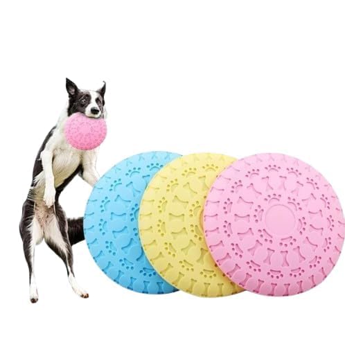 Yogini Maheshwar Rubber Flying Saucer Dog Toy Interactive Flying Disc For Dogs & Cats | Durable Chew Resistant Puppy Training Fr