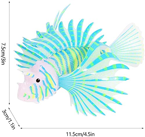 Yosoo Artificial Lion Fish Luminous Fake Fish Aquarium Fish Tank Ornament Glow Simulation Animal Decoration (Blue)