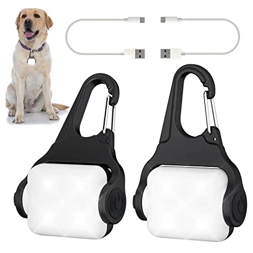 Blbs Rechargeable Dog Collar Light -3 Modes Dog Light, Ip65 Waterproof Dog Walking Light, 50Lm Dog Lights For Night Walking, Running, Camping, Climbing, Bike, 2 Pack
