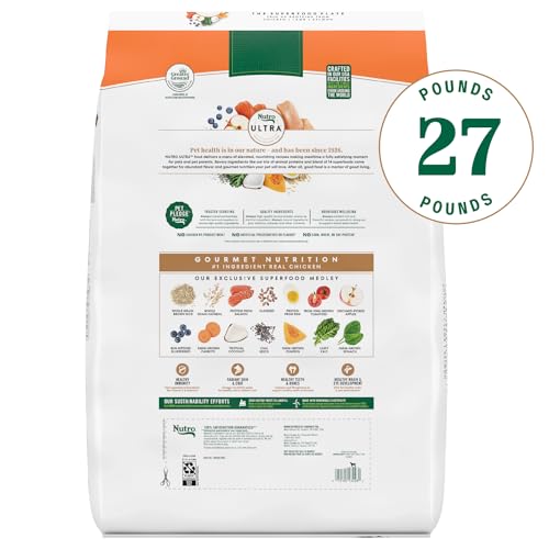 Nutro Ultra High Protein Dry Puppy Food, Trio of Proteins from Chicken, Lamb and Salmon, 27 lb Bag