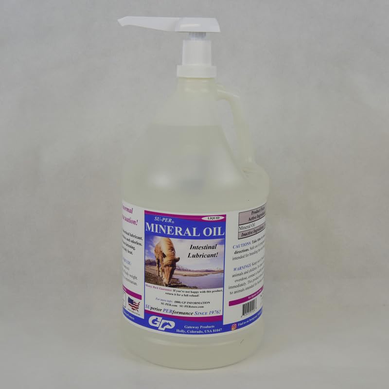 SU-PER Mineral Oil Horse Intestinal Lubricant - Supports Normal Intestinal Evacuation - Laxative & Hoof Care for Horses - 1 Gall