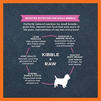 Instinct Raw Boost Small Breed, Natural Dry Dog Food with Freeze Dried Pieces, High Protein, Grain Free Recipe - Real Beef, 10 l