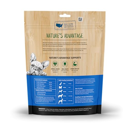 Nature's Advantage Freeze-Dried Raw Dog Food, Turkey & Salmon, Grain Free, High Protein, 14 oz Mini Nibs
