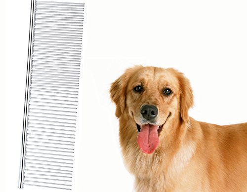 Ouzen Dog Comb Pet Stainless 2 In 1 Steel Grooming Dematting Hair Comb