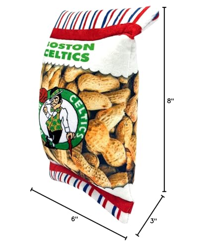 Pets First Nba Boston Celtics Crinkle Fine Plush Dog & Cat Squeak Toy - Cutest Stadium Peanuts Snack Plush Toy For Dogs & Cats W