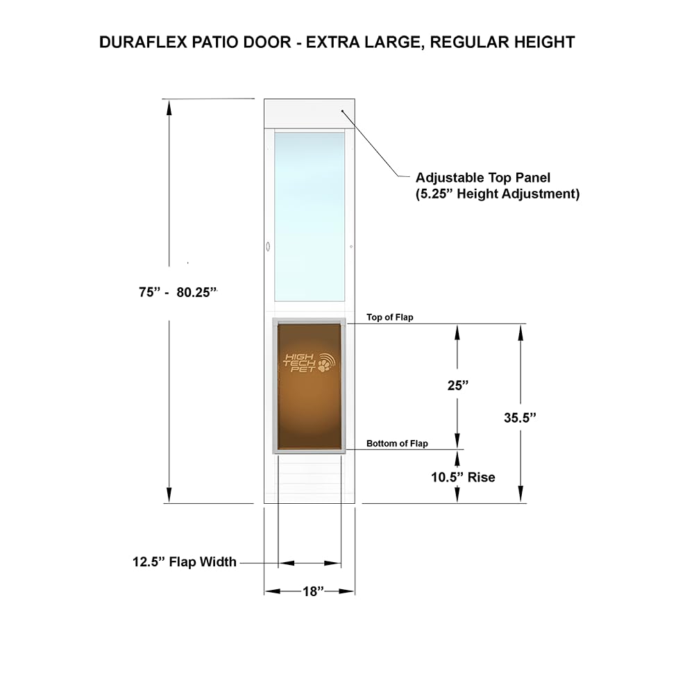 High Tech Pet Duraflex Premium Patio Pet Doors (Regular Height, Extra Large)