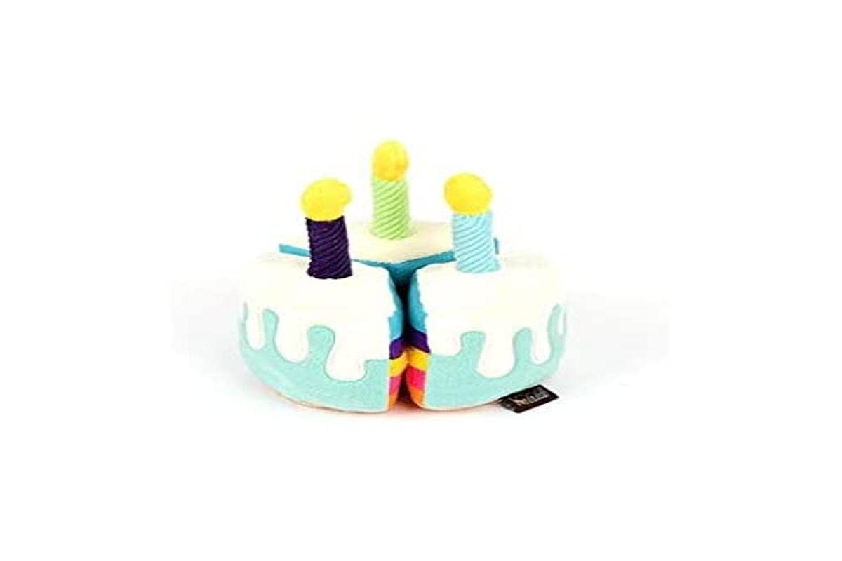 P.L.A.Y. Cute Plush Dog Toys - Birthday Party Celebration Themed Durable Squeaker Chew Toy, For Puppies & Small, Medium, Large D