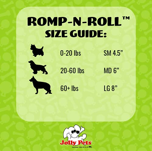 Jolly Pets Romp-N-Roll Rope And Ball Dog Toy, 6 Inches/Medium, Blue