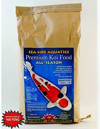 Sea Side Aquatics Premium Koi Food All Season (5kg Medium (5 x 1kg Inside))