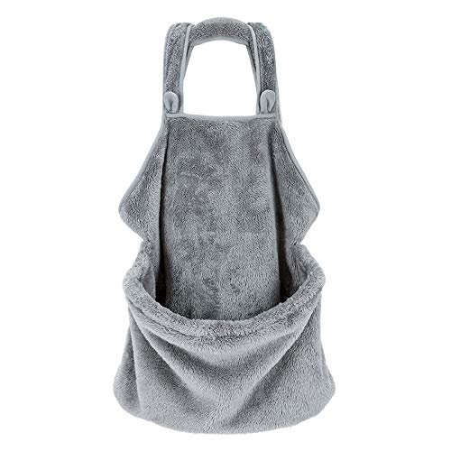 Cat Sleeping Bag Holding Apron Pet Carrier Kangaroo Bag For Kitty Kitten Fleece Puppies Small Pets Holder Pouch (One Size, Grey)