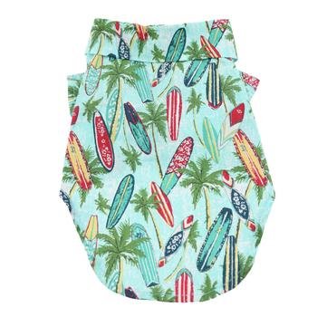 Doggie Design Hawaiian Camp Shirts (Xxs, Surfboards & Palms)