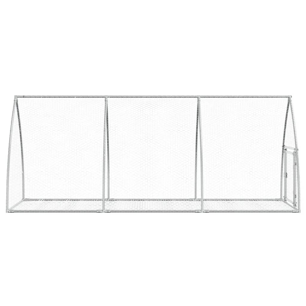 vidaXL Rabbit Hutch Silver 118.1x41.3x47.2 Galvanized Steel