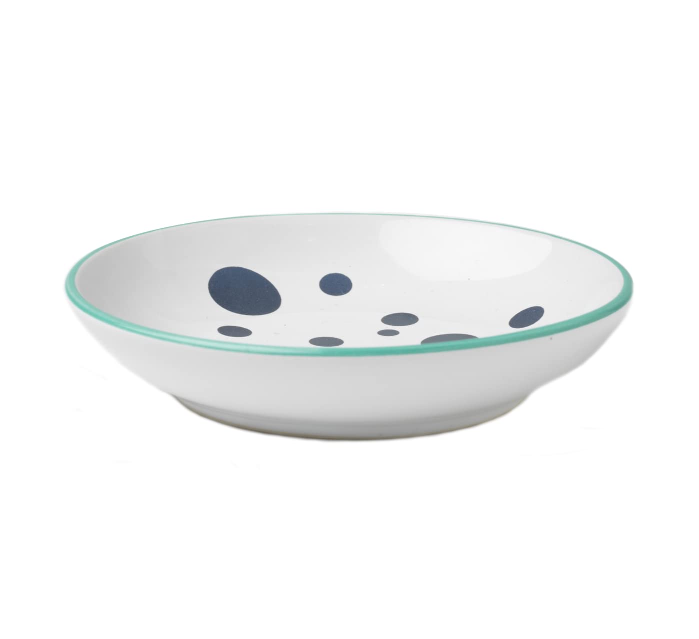 Petrageous 13056 Bubble Fish Dishwasher Safe Stoneware Cat Or Dog Saucer 5-Inch Diameter 1-Inch Tall 2.5-Ounce Capacity For Small Dogs And Cats, Blue And White