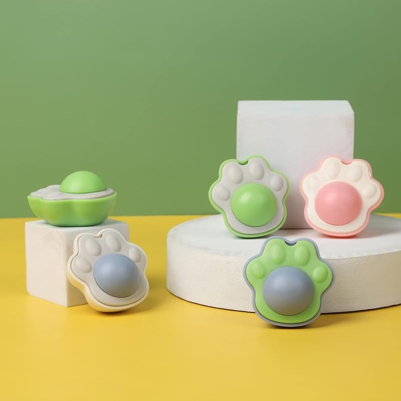 Bohobark Playing Catnip Toy For Kitten & Cats Rotating Catnip Wall Ball Toys Pow Shape