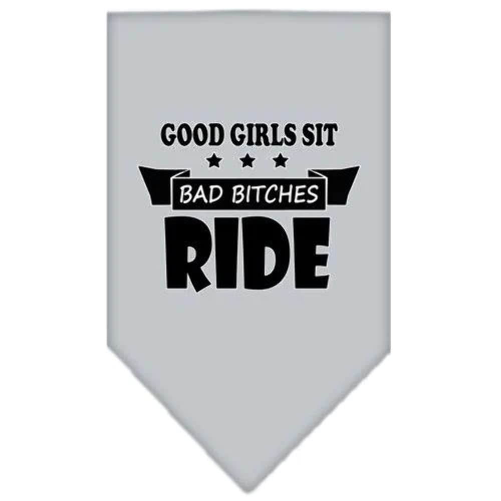 Mirage Pet Product Bitches Ride Screen Print Bandana White Small
