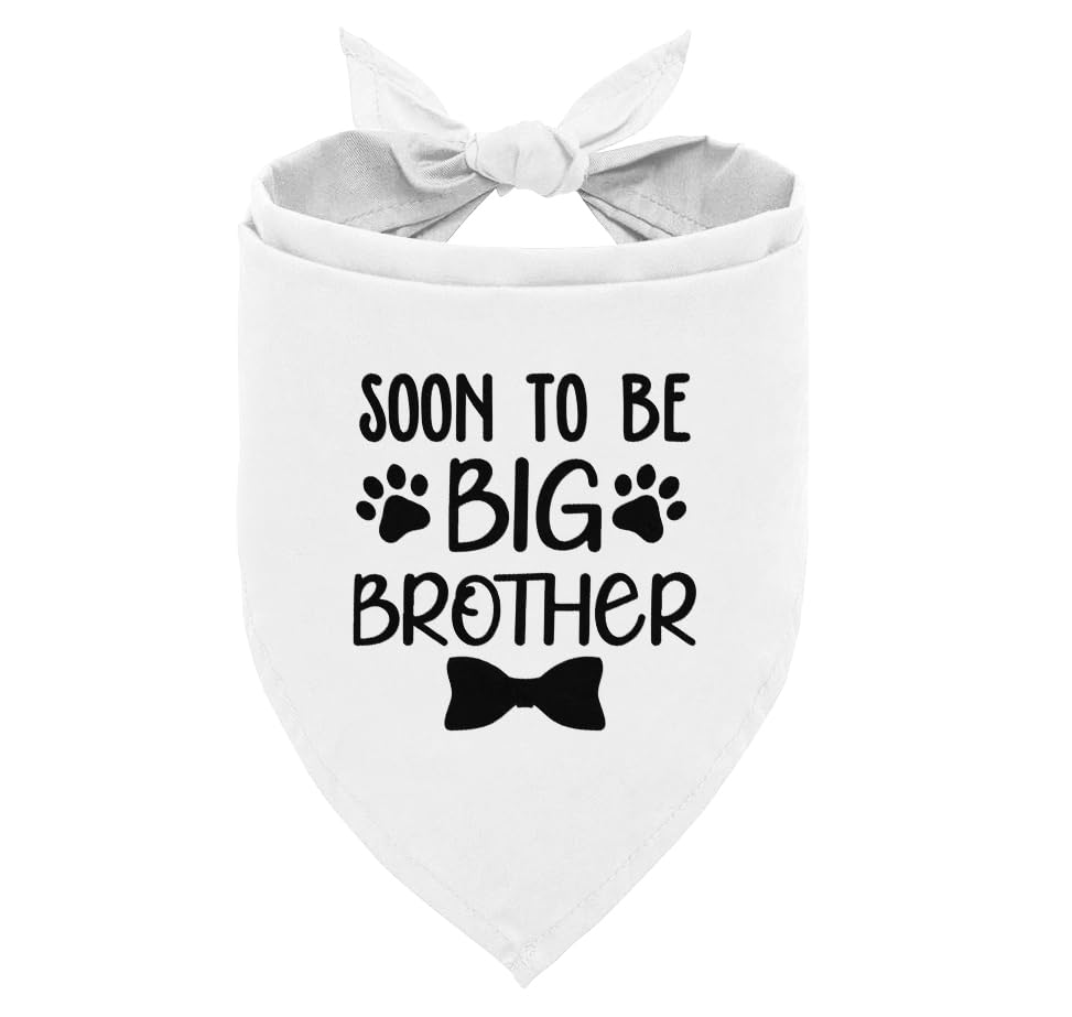 Big Brother Bandana For Dog, Dog Bandana Pregnancy Announcement, Pet Scarf, White Dogs Bandanas, Pet Bandanas For Small Medium L
