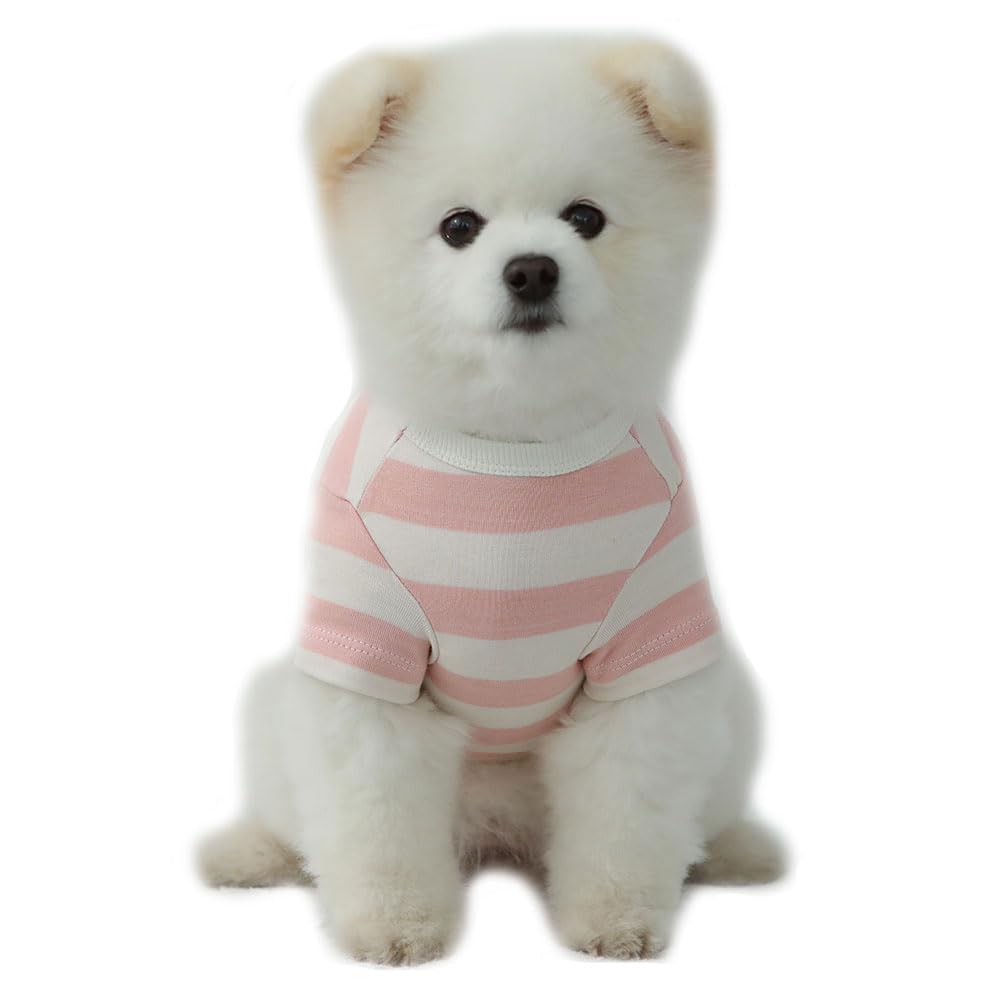 Lucky Petter Dog Cotton Shirts For Small And Large Dogs Rugby Striped T-Shirts Soft Breathable Dog Shirt Pet Clothes (Medium, Iv