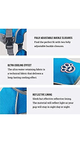 Canada Pooch Dog Cooling Vest - Evaporative Cooling Vest For Dogs With Breathable Mesh Material & Reflective Lining, Adjustable For Dogs 12 (11-13' Back Length), Tie Dye
