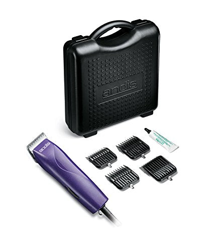 Andis 21420 Easyclip Pro-Animal 7-Piece Detachable Blade Clipper Kit, Animal/Dog Grooming, Purple Mbg-2
