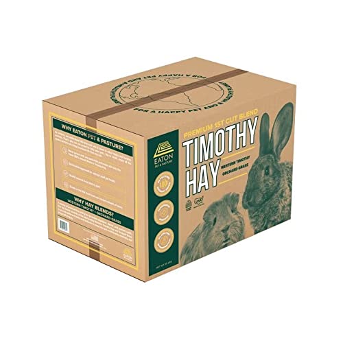 Eaton Pet and Pasture Naturally Grown, Premium, 1st Cut Blend, Western Timothy Hay Orchard Blend, Small Animal Food, Sustainable