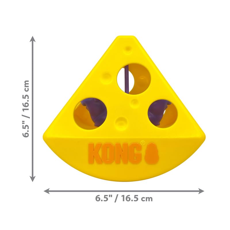 Kong Rewards Rocker - Wedge Of Cheese - Interactive Puzzle Catnip/Treat Dispensing Toy