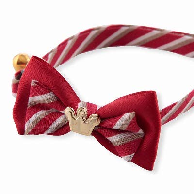 Necoichi Regal Crown Cat Collar (Red) With Bell Safety Breakaway Soft Lightweight For Cats Kitty Kitten Japanese Stylish Pattern, No.1 Seller In Japan