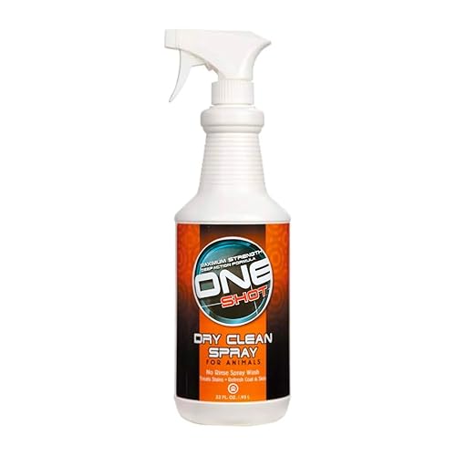 Best Shot One Shot Dry Clean Spray, Waterless Pet Grooming Spray For Pets, Alcohol-Free Formula, Safe For Any Dog, Cat, And Horse, 32 Oz.