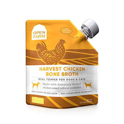 Open Farm, Chicken Bone Broth, Food Topper for Both Dogs and Cats with Responsibly Sourced Meat and Superfoods Without Artificia