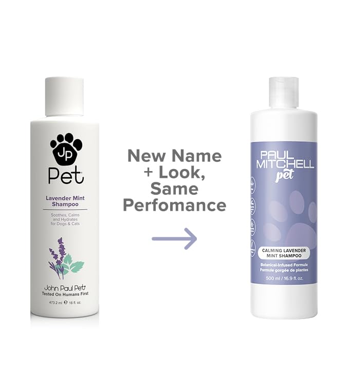 Paul Mitchell Pet Calming Lavender Mint Shampoo, Botanical-Infused Dog Shampoo, 16.9 Fl. Oz