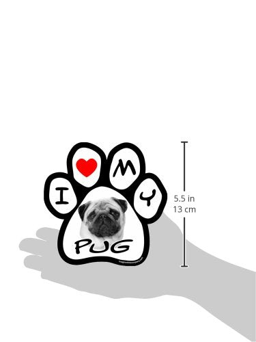 Imagine This 5-1/2-Inch By 5-1/2-Inch Car Magnet Picture Paw, Pug