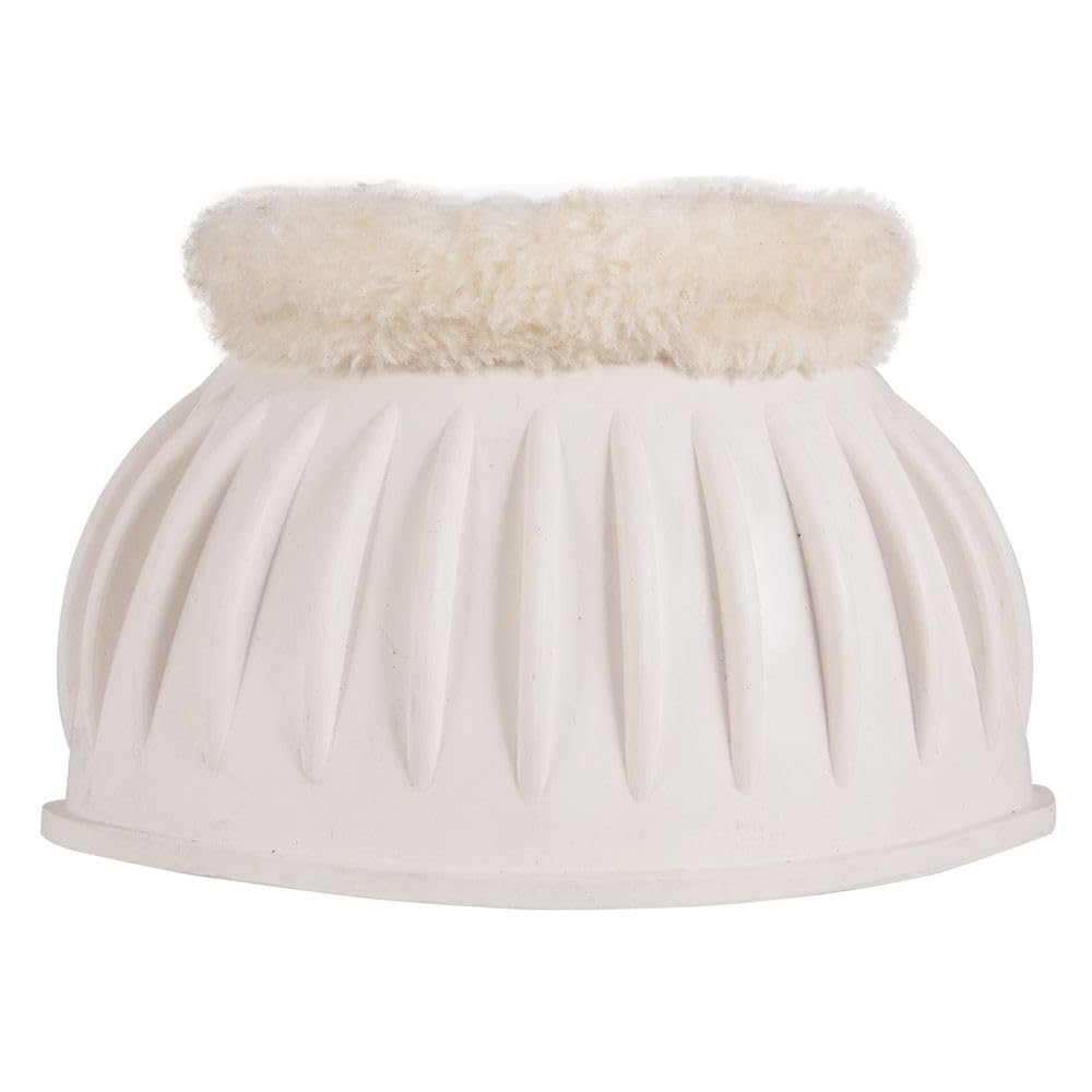 Dura-Tech Double Lock Bell Boots with Fleece Lining | Color White | Size Large | Ultimate Hoof Impact Protection | Horse Comfort