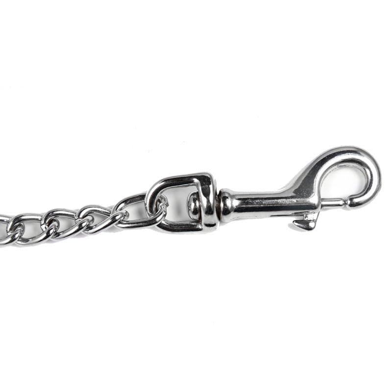 SGODA Metal Chain Heavy Duty Dog Leash, Chew Proof Dog Leash with Soft Handle for Over 50 lbs Large Size Pets Walking(4 ft. x 4.