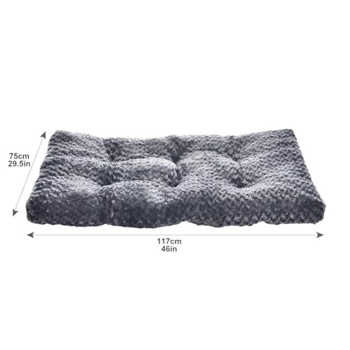 Amazon Basics Cat And Dog Bed And Crate Pad, Machine Washable, Indoor, 46 X 29 X 4 Inches, Gray