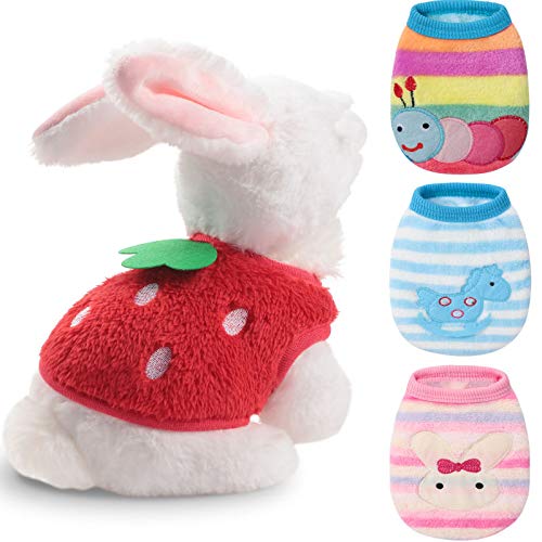 Geyoga 4 Pieces Warm Puppy Clothes for Dogs Boy and Girl Ferret Sweaters Cat Rabbit Chihuahuas Vest Flannel Pet Costume Pet Appa