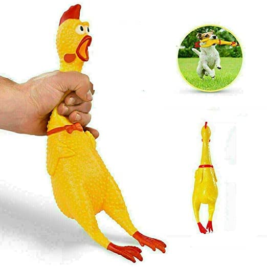 Woofy Rubber Screaming Chicken Toy For Pets  Super Durable & Funny Squeaky Chicken Dog Chew Toy  Silly Squeezing & Squawking N