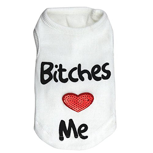 Droolingdog Small Dog Clothes White Dog Shirt Puppy Sweater Pet T-Shirt For Small Dogs, Xs, White