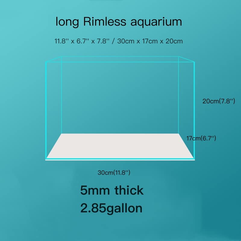 Awxzom Small Nano Tall Rimless Tank, Glass Fish Tank, Betta Fish Tank, Aquarium (2.85 Gal, 11.8X6.7X7.8 Inch)