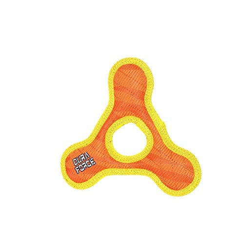 Duraforce -Durable Woven Fiber-Triangle Ring -Squeakers - Multiple Layers. Made Durable, Strong & Tough. Interactive Play Dog To