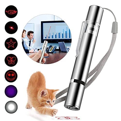 Wnzqk Cat Toys Laser Pointer Rechargeable Cat Laser Toy Interactive Cat Toys For Indoor Cats Kittenes Dogs Led Flashlight 7 Adju