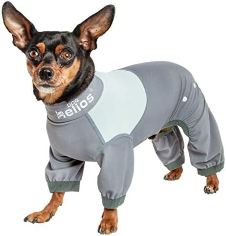 Dog Helios  Tail Runner Lightweight 4Waystretch Breathable Full Bodied Performance Dog Track Suit, Grey   Medium