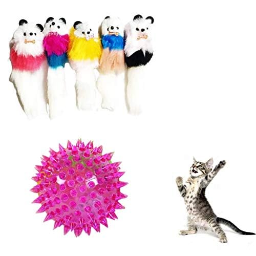 Dog Trust Pet Real Fur Mouse Cat Toy And Led Whistle Squeaky Squeaker Chew Sound Ball Playing Toy Ideal For Cat And Kitten Teeth