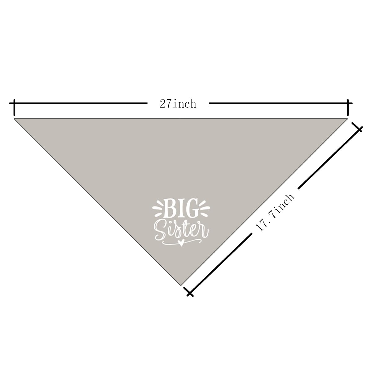 Big Sister Dog Bandana, Light Gray Dog Bandana, Pet Scarf Accessories, Pet Dogs Triangle Scarf, Pet Bandanas For Small Medium Do