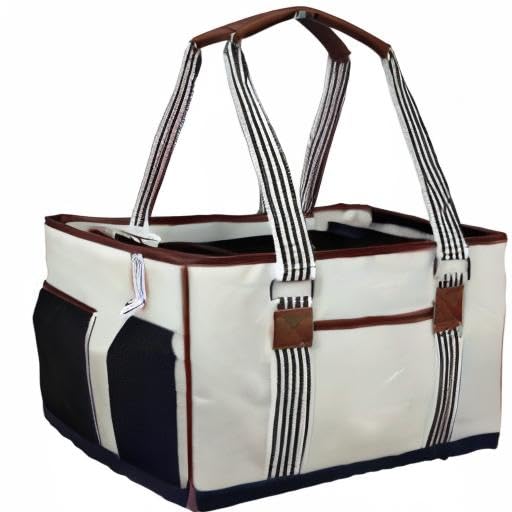 Pet Life Yacht Polo Fashion Designer Travel Pet Dog Carrier, Medium, White